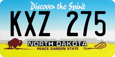 ND license plate KXZ275