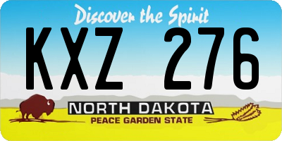 ND license plate KXZ276