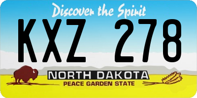 ND license plate KXZ278