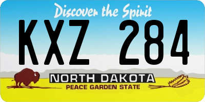 ND license plate KXZ284