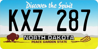 ND license plate KXZ287