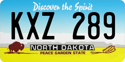 ND license plate KXZ289
