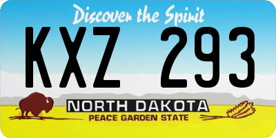 ND license plate KXZ293