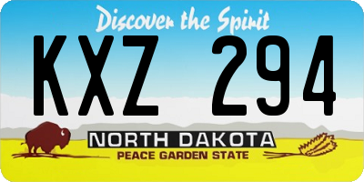 ND license plate KXZ294