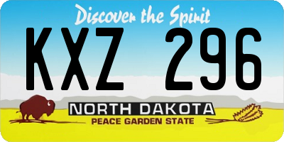 ND license plate KXZ296