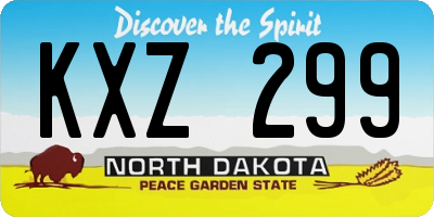 ND license plate KXZ299