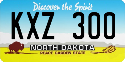 ND license plate KXZ300