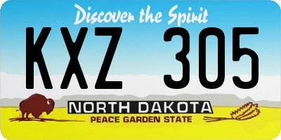 ND license plate KXZ305