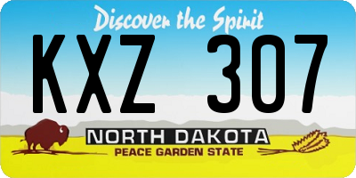ND license plate KXZ307