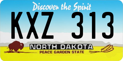 ND license plate KXZ313