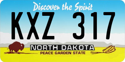 ND license plate KXZ317