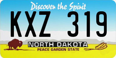ND license plate KXZ319