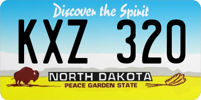 ND license plate KXZ320