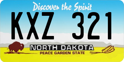 ND license plate KXZ321