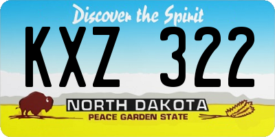 ND license plate KXZ322