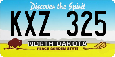 ND license plate KXZ325