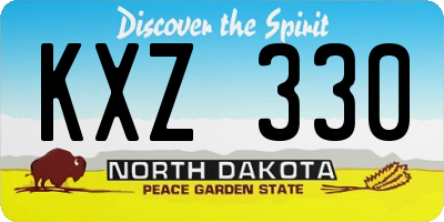 ND license plate KXZ330