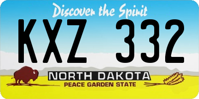 ND license plate KXZ332