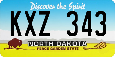 ND license plate KXZ343