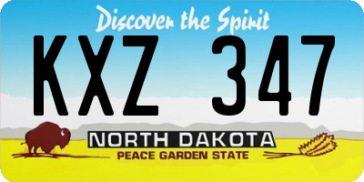 ND license plate KXZ347