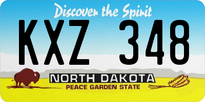 ND license plate KXZ348