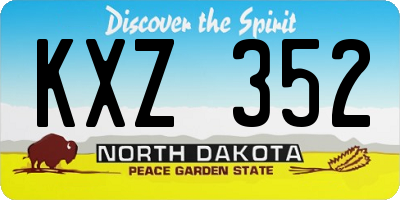 ND license plate KXZ352