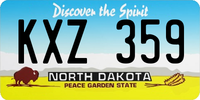 ND license plate KXZ359