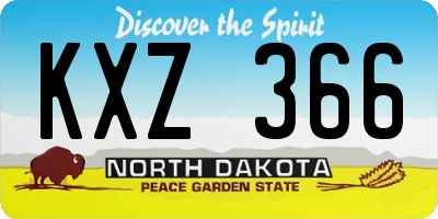 ND license plate KXZ366