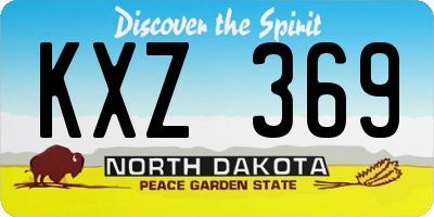 ND license plate KXZ369