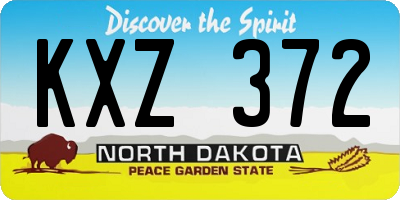 ND license plate KXZ372