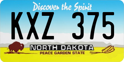 ND license plate KXZ375