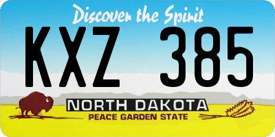 ND license plate KXZ385