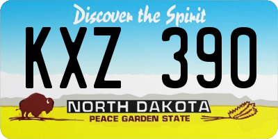 ND license plate KXZ390