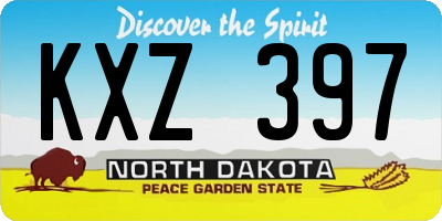 ND license plate KXZ397