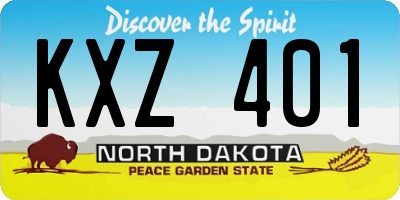 ND license plate KXZ401