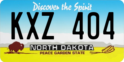 ND license plate KXZ404