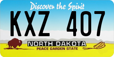 ND license plate KXZ407
