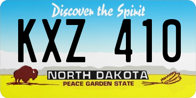 ND license plate KXZ410