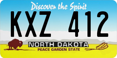 ND license plate KXZ412
