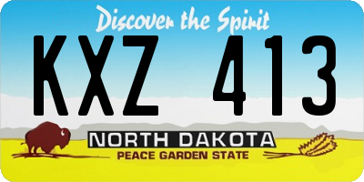 ND license plate KXZ413