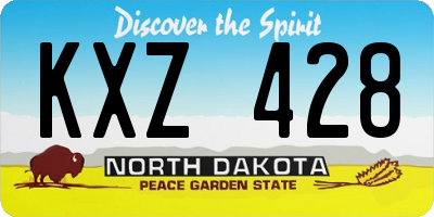 ND license plate KXZ428
