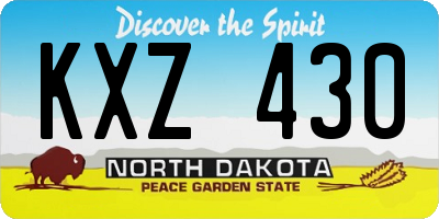 ND license plate KXZ430