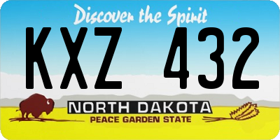 ND license plate KXZ432