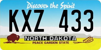 ND license plate KXZ433
