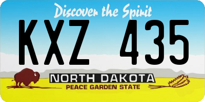 ND license plate KXZ435