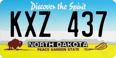 ND license plate KXZ437
