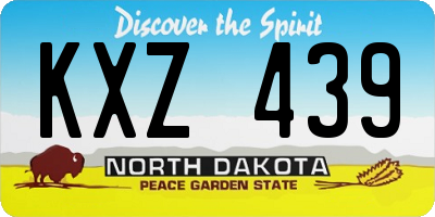 ND license plate KXZ439