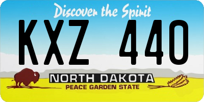 ND license plate KXZ440