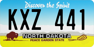 ND license plate KXZ441