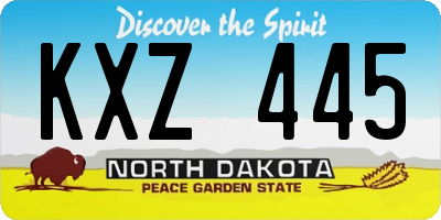ND license plate KXZ445